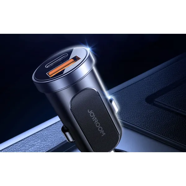Autonabíjačka Joyroom C-A08, 1x USB QC3.0, 1x USB-C PD 30W (čierna) 045029