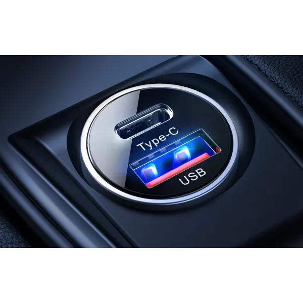 Autonabíjačka Joyroom C-A08, 1x USB QC3.0, 1x USB-C PD 30W (čierna) 045029