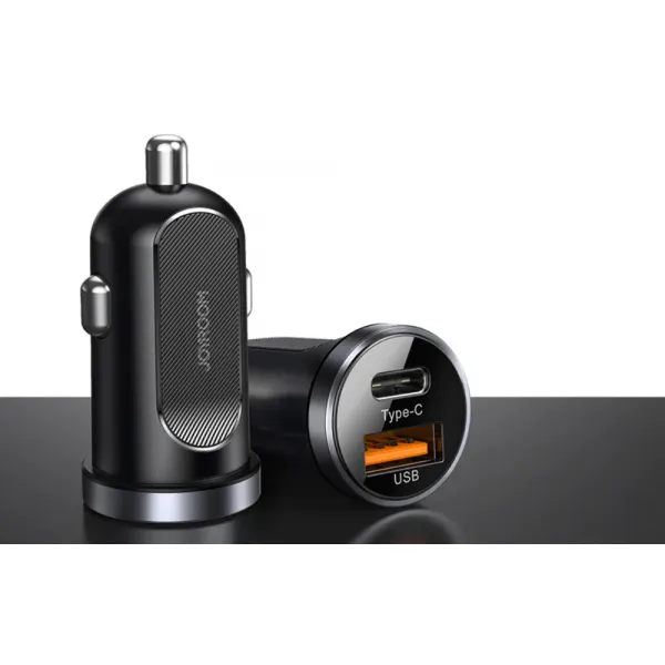 Autonabíjačka Joyroom C-A08, 1x USB QC3.0, 1x USB-C PD 30W (čierna) 045029