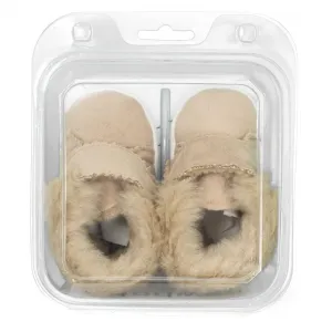 Dojčenské zimné semiškové capačky New Baby 0-3 m svetlo hnedé Veľkosť: 0-3 m