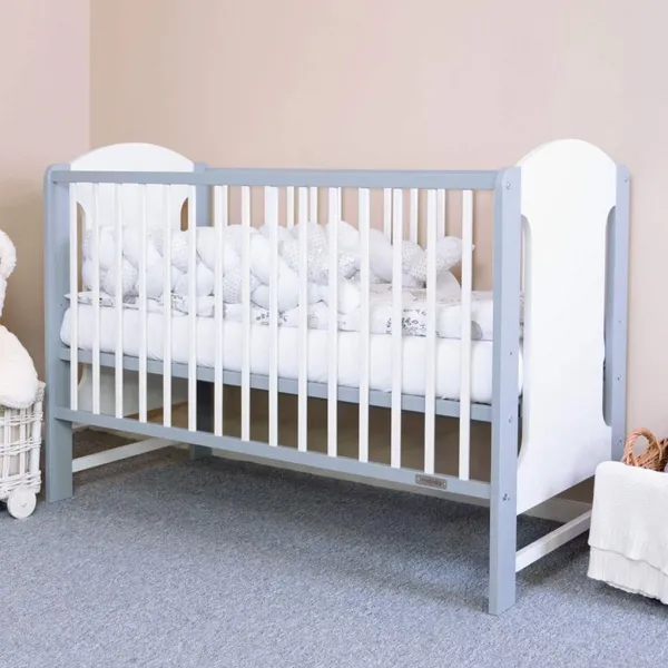 Detská postieľka New Baby ELSA štandard bielo-sivá