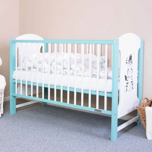 Detská postieľka New Baby ELSA štandard Zebra bielo-mätová