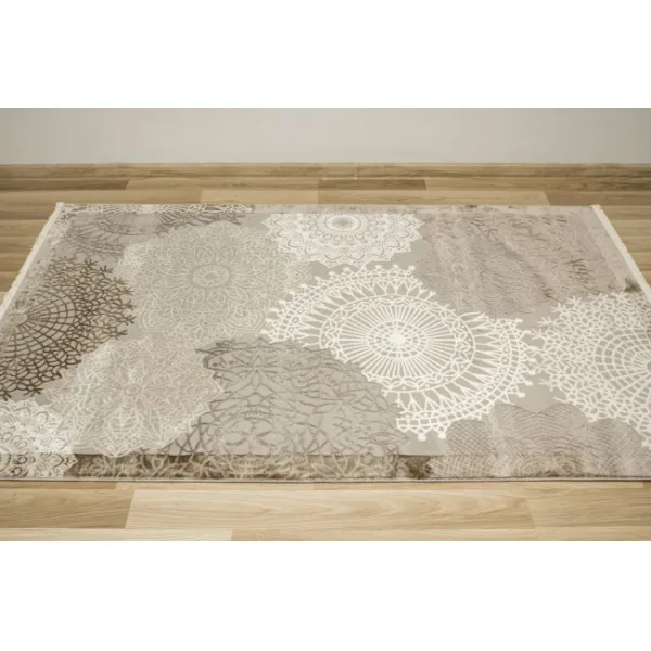 Koberec Oriental 4475 grey / vizon rozety