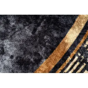 Koberec MIRO 51199.806 mramor / grécky, čierny / zlatý kruh