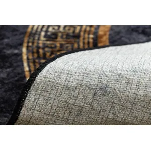 Koberec MIRO 51199.806 mramor / grécky, čierny / zlatý kruh