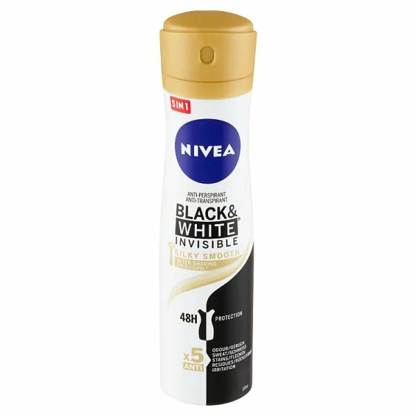 Nivea Black & White Invisible Silky Smooth sprej antiperspirant 150 ml
