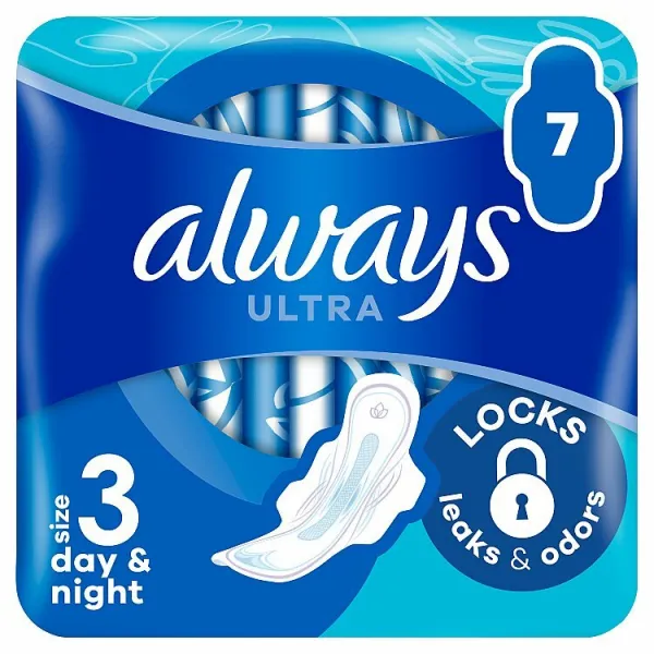 Always Ultra Hygienické Vložky Day & Night (V3) S Krídelkami  Ks