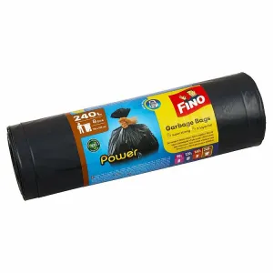 Vrecia zaväzovacie FINO Power 240 ℓ, 45 mic., 120 x 150 cm, čierne (8 ks)