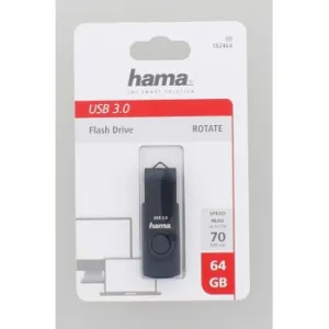 Hama USB 3.0 Flash Drive Rotate, 64 GB, 70 MB/s, petrolejová modrá 85235110