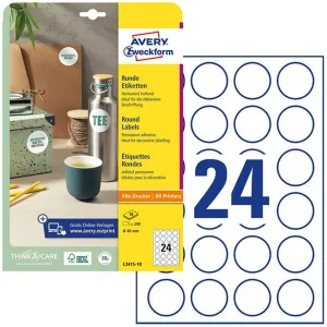 Avery Zweckform Etikety univerzálne kruhové 40mm Avery A4 10 hárkov