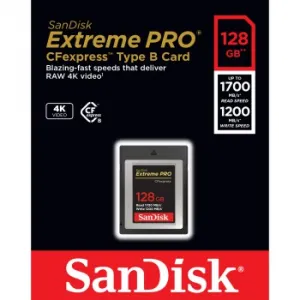 Karta SanDisk Extreme Pro CFexpress 128 GB, typ B, 1700 MB/s čítanie, 1200 MB/s zápis