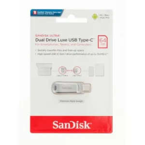 SanDisk Flash Disk 64GB Ultra Dual Drive Luxe USB 3.1 Typ C 150 MB/s