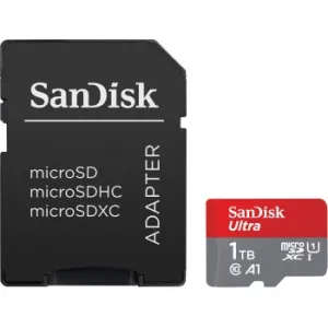 SanDisk Ultra microSDXC 1TB + SD Adapter 150 MB/s  A1 Class 10 UHS-I 85235110