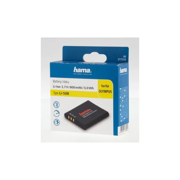 Hama fotoakumulátor typ Olympus Li-50B, Li-Ion 3,7 V/800 mAh 85076000