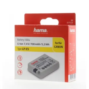 Hama fotoakumulátor typ Canon LP-E5, Li-Ion 7,4 V/700 mAh 85076000
