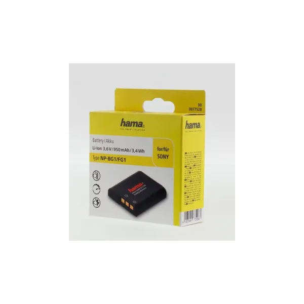 Hama fotoakumulátor typ Sony NP-BG1, Li-Ion 3,6 V/950 mAh 85076000