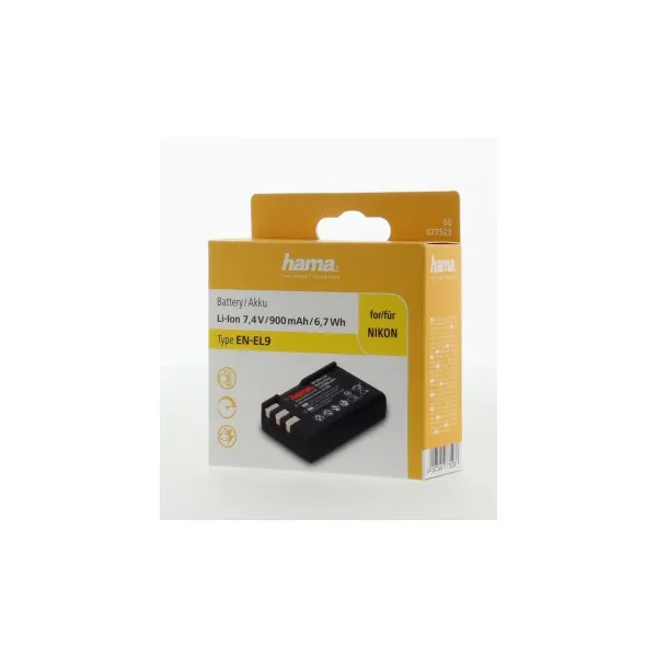 Hama fotoakumulátor typ Nikon EN-EL9, Li-Ion 7,4 V/900 mAh 85076000