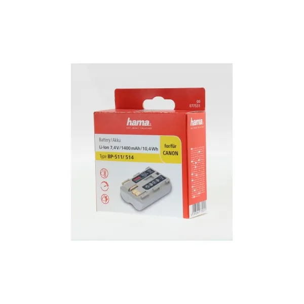 Hama fotoakumulátor typ Canon BP-511/BP-514, Li-Ion 7,4 V/1400 mAh 85076000
