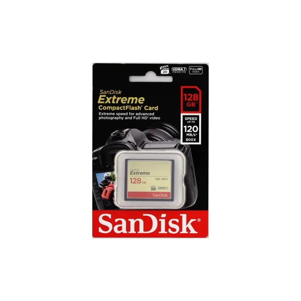 SanDisk Extreme CF 128 GB 120 MB/s zápis 85 MB/s UDMA7 85235110