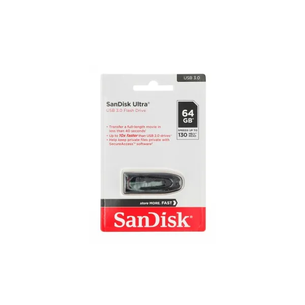 SanDisk Flash Disk 64 GB Ultra, USB 3.0, čierna