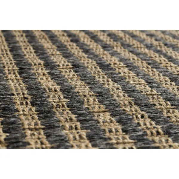 Koberec JUTE 3650 so strapcami čierny / béžový