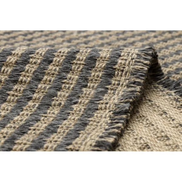 Koberec JUTE 3650 so strapcami čierny / béžový