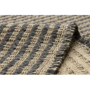 Koberec JUTE 3650 so strapcami čierny / béžový