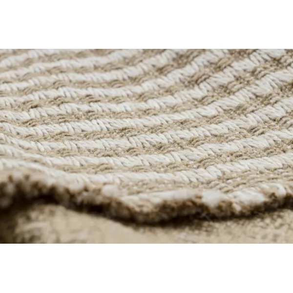 Koberec JUTE 3650 so strapcami krémový / béžový