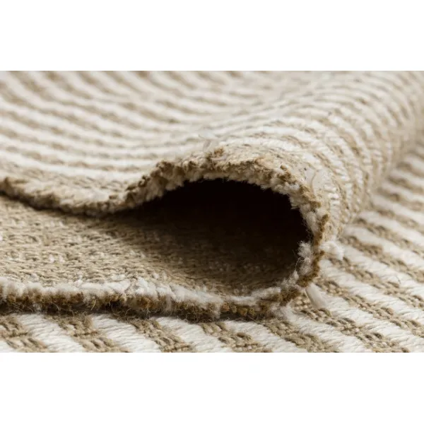 Koberec JUTE 3650 so strapcami krémový / béžový