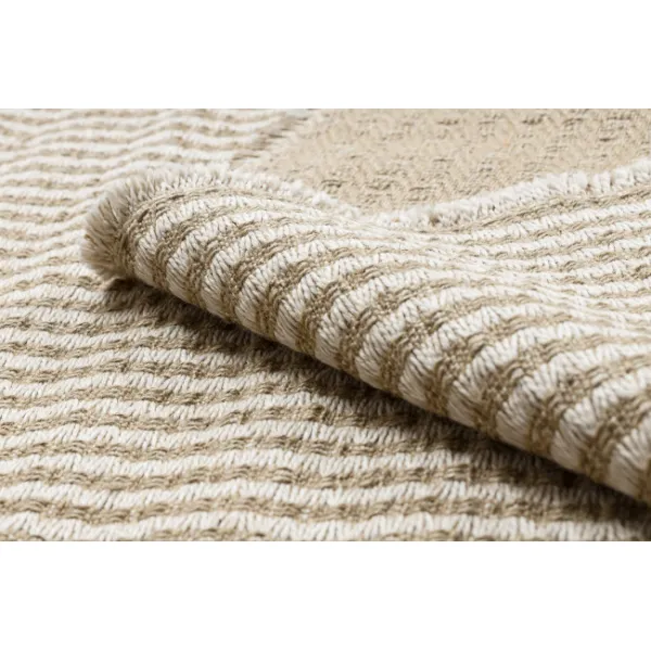 Koberec JUTE 3650 so strapcami krémový / béžový