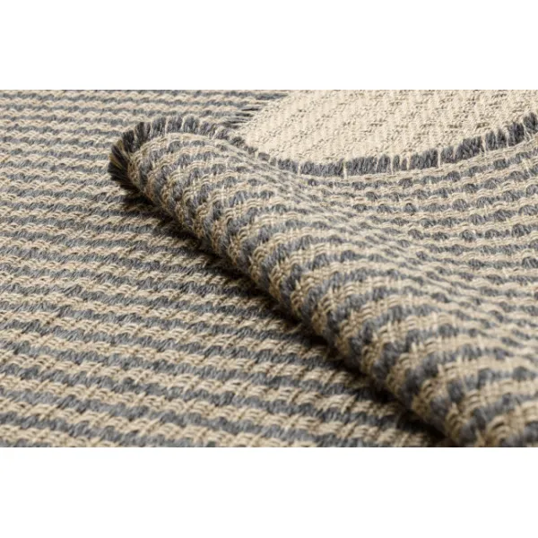 Koberec JUTE 3650 so strapcami čierny / béžový