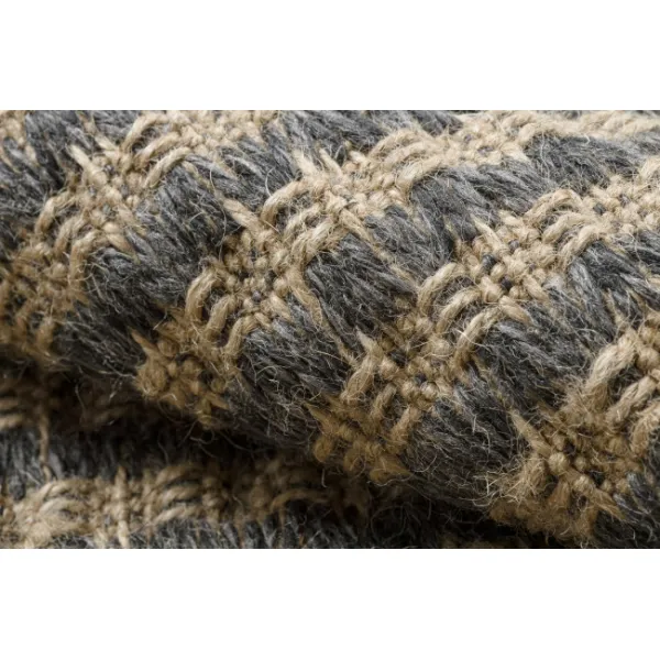 Koberec JUTE 3650 so strapcami čierny / béžový