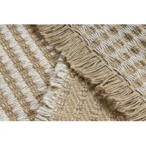 Koberec JUTE 3650 so strapcami krémový / béžový