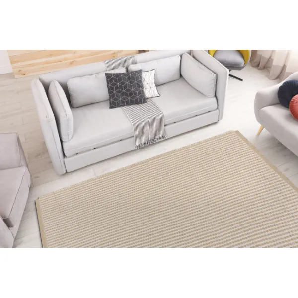 Koberec JUTE 3650 so strapcami krémový / béžový