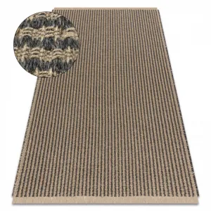 Koberec JUTE 3650 so strapcami čierny / béžový