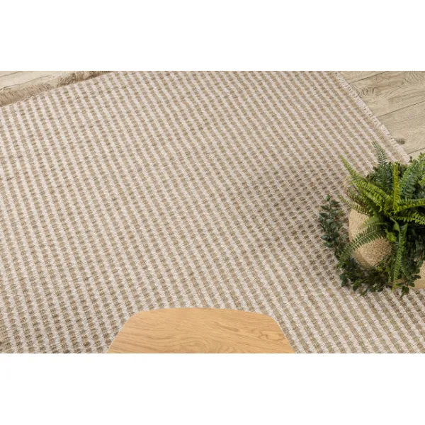 Koberec JUTE 3650 so strapcami krémový / béžový