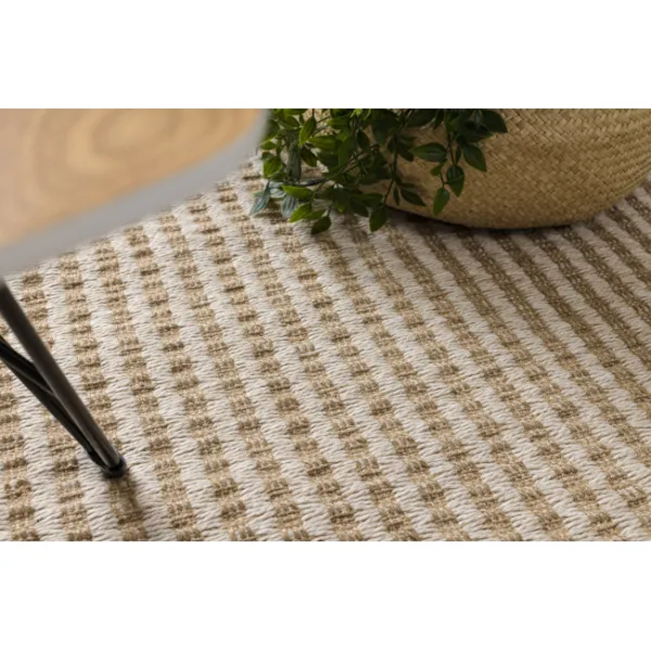 Koberec JUTE 3650 so strapcami krémový / béžový
