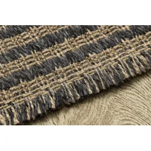 Koberec JUTE 3650 so strapcami čierny / béžový