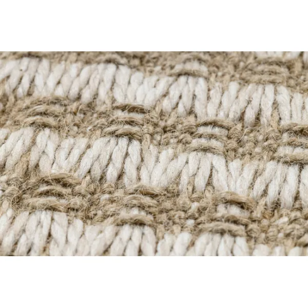 Koberec JUTE 3650 so strapcami krémový / béžový