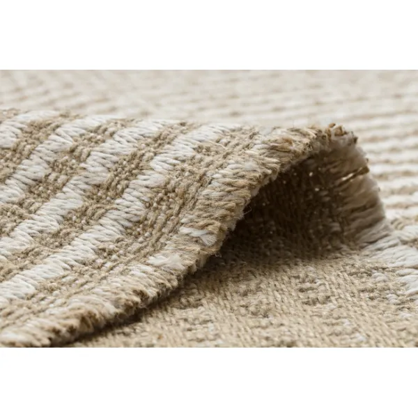 Koberec JUTE 3650 so strapcami krémový / béžový