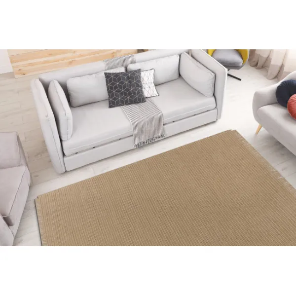 Koberec JUTE 3651 so strapcami, tmavobéžový