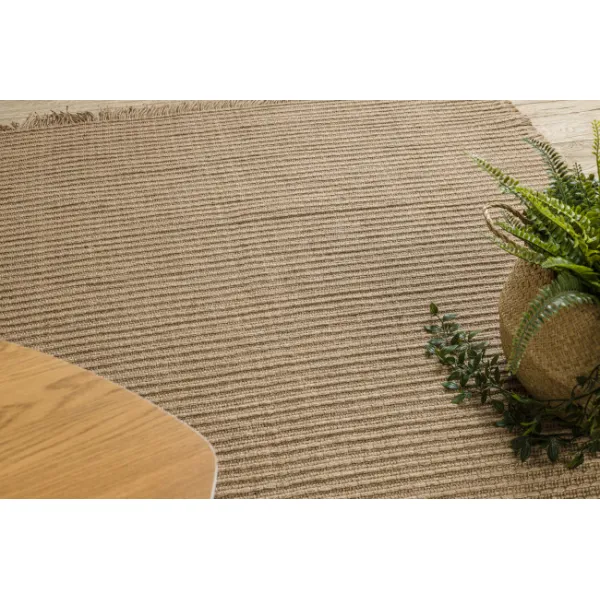 Koberec JUTE 3651 so strapcami, tmavobéžový