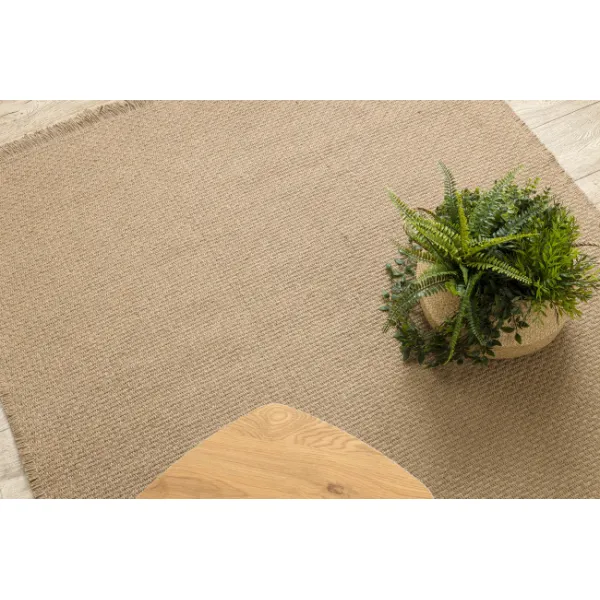 Koberec JUTE 3731 so strapcami, tmavobéžový