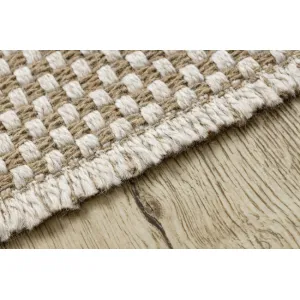Koberec JUTE 3731 so strapcami, krémový / béžový