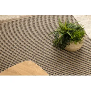 Koberec JUTE 3652 so strapcami čierny / béžový