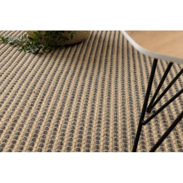 Koberec JUTE 3652 so strapcami čierny / béžový
