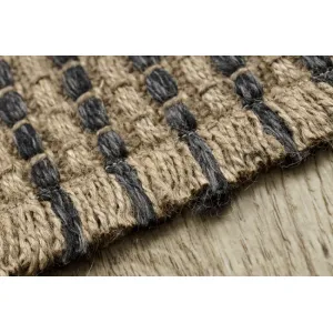 Koberec JUTE 3652 so strapcami čierny / béžový