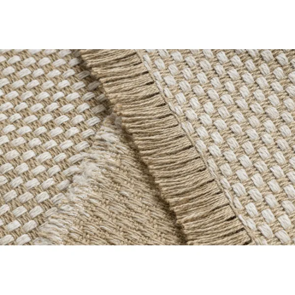 Koberec JUTE 3731 so strapcami, krémový / béžový