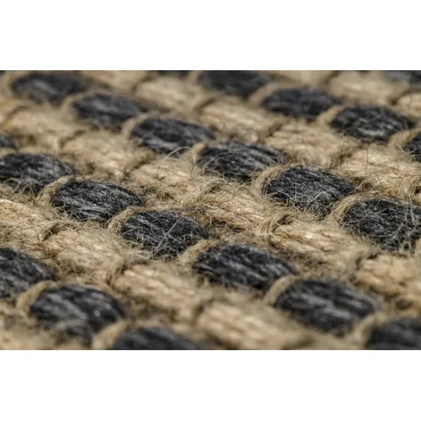 Koberec JUTE 3652 so strapcami čierny / béžový