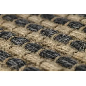 Koberec JUTE 3652 so strapcami čierny / béžový